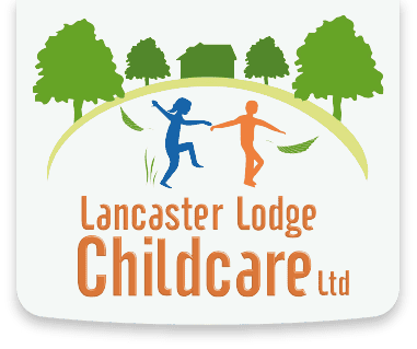 Children playing outdoors in a childcare setting at Lancaster Lodge.