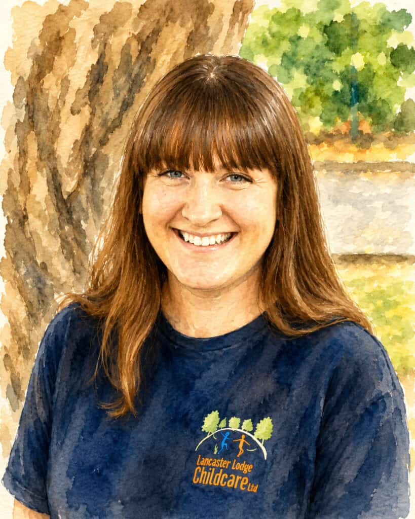 Amber Cole smiling outdoors at Lancaster Lodge Childcare.